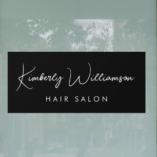 Business Name Chic Signature Script Black Window Cling