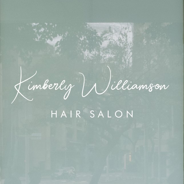 Business Name Chic Signature Script Window Cling (Elevate your business with a window cling sign featuring your name in a chic signature script)