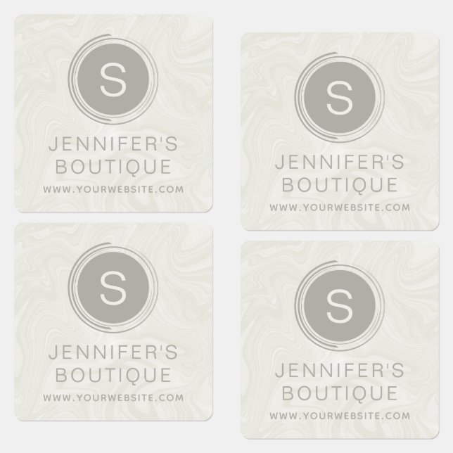 Business Name Clothing Size Tags Marble Labels (Group)