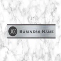 Your Company Logo Office Door Sign Metallic Look, Zazzle