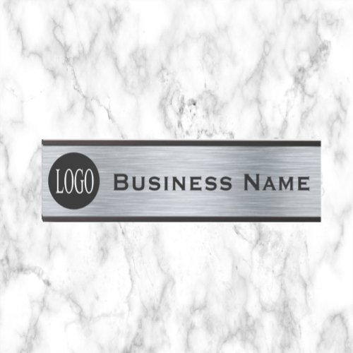 Business Name Company Office Door Sign Silver