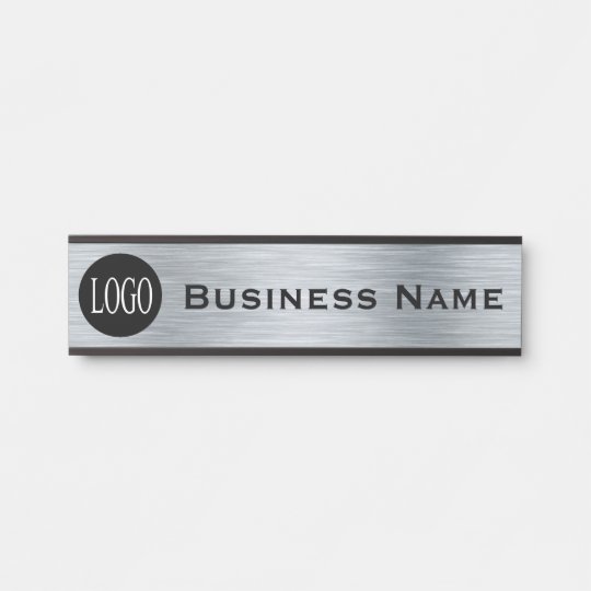 Business Name Company Office Door Sign Slvr Look | Zazzle.com