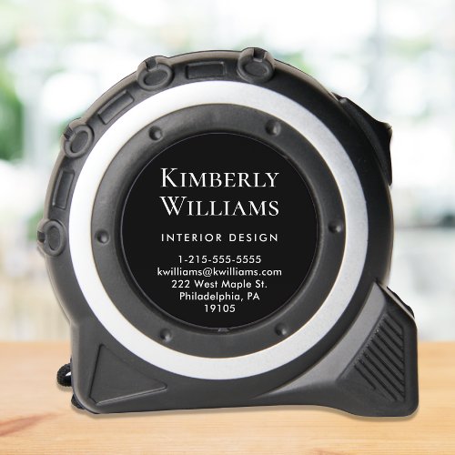 Business Name Contact Information Black Tape Measure