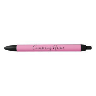 Business Name Cursive Script Elegant Pink & Black Pen
