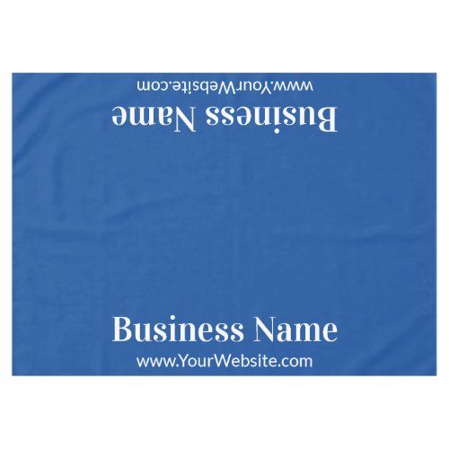 Business Name Deep Blue and White Text Template Tablecloth
