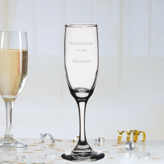 Business name employee champagne flute (Creator Uploaded)