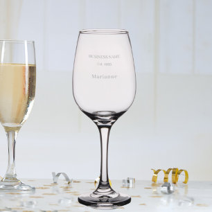 Business name employee wine glass