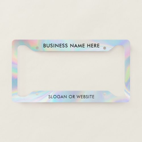 Business Name Employees Staff Car Holographic License Plate Frame