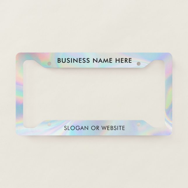 Business Name Employees Staff Car Holographic License Plate Frame (Front)