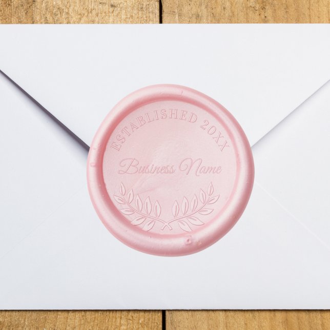 Business name established year laurel wreath wax seal stamp (Creator Uploaded)