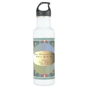 Business Name Floral Water Bottle