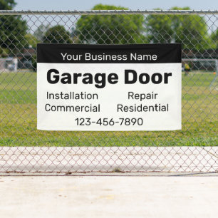 Business Name Garage Door Contractor Services Banner