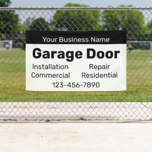 Business Name Garage Door Contractor Services Banner