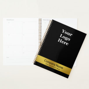 Business Name Gold and Black Logo Appointment Book Planner