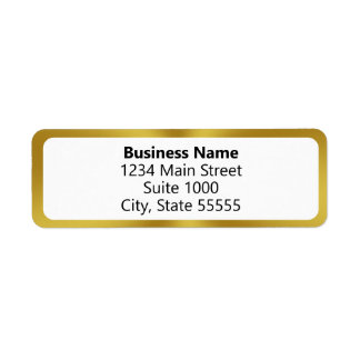 Business Name Gold White 4 Line Return Address Label