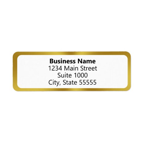 Business Name Gold White 4 Line Return Address Label