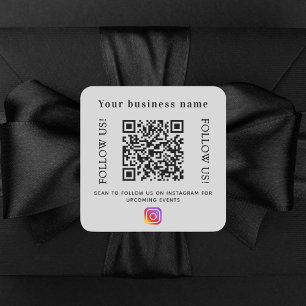 Business name gray qr code Instagram Square Sticker