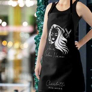 Business Name Hair Salon Black Apron