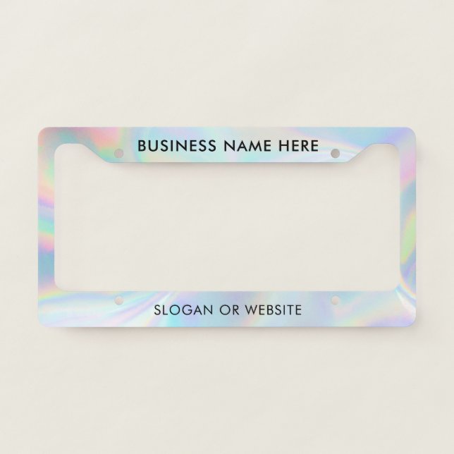 Business Name Holographic Employees Staff License Plate Frame (Front)