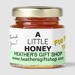 Business Name Honey Tea Thank You Green Honey Jar Favors
