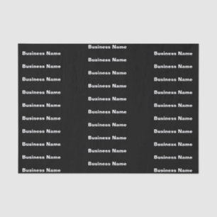 Business Name in Bold Font Black and White Pattern Tissue Paper