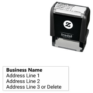 Business Name in Bold Font Return Address Self-inking Stamp