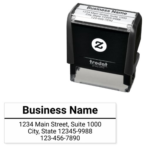Business Name in Bold Return Address Phone Number Self_inking Stamp
