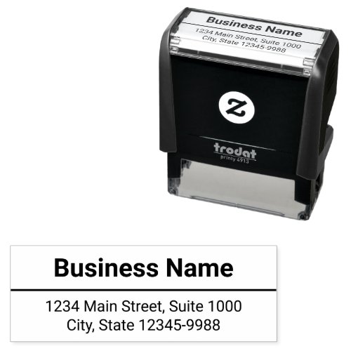 Business Name in Bold Return Address Template Self_inking Stamp