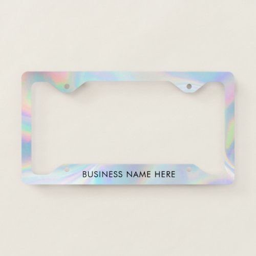 Business Name Iridescent Company Fleet Custom License Plate Frame
