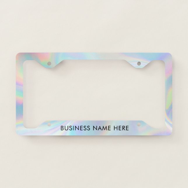 Business Name Iridescent Company Fleet Custom License Plate Frame (Front)