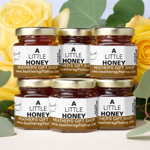Business Name Little Honey Thank You Brown QR Code Jar Favors