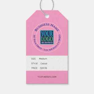 Business Name, Logo, Address, Pink Price Tag