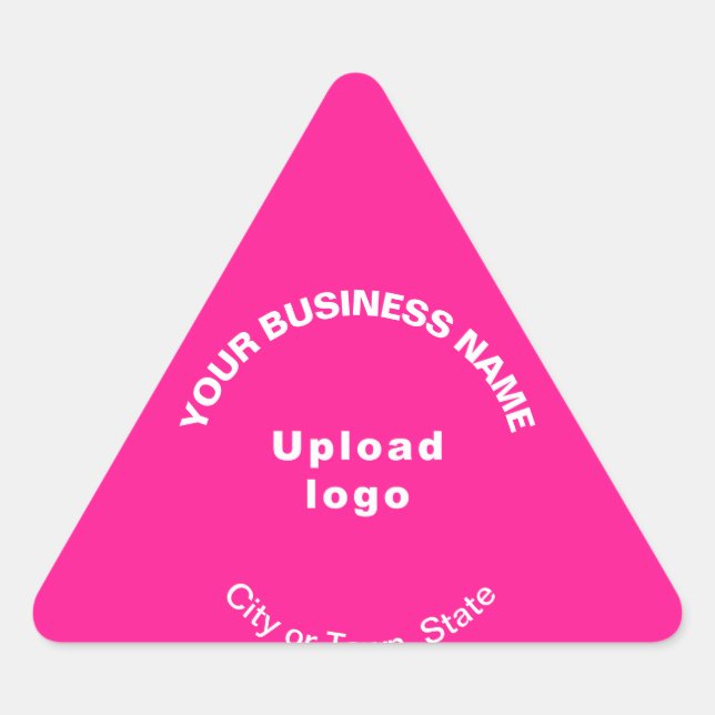 Business Name, Logo and Location on Pink Triangle Sticker (Front)