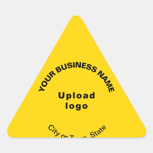 Business Name, Logo and Location on Yellow Triangle Sticker (Front)