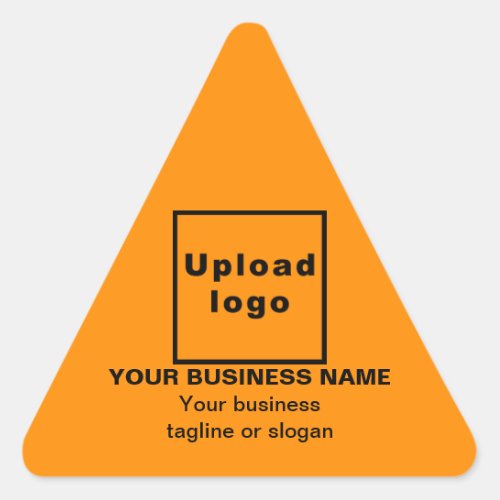 Business Name Logo and Tagline on Orange Color Triangle Sticker