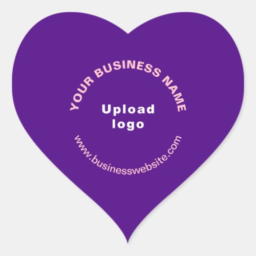 Business Name Logo and Website on Purple Heart Sticker