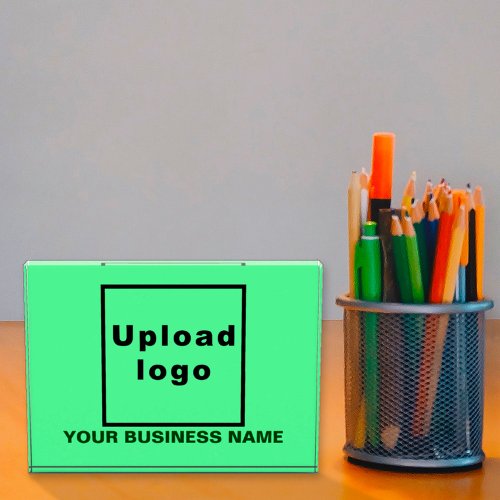 Business Name  Logo on Light Green Acrylic Block