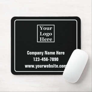 Business Name Logo Phone Website Black Template Mouse Pad
