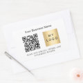 Business name logo qr code brand color rectangular sticker | Zazzle