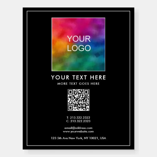 Business Name Logo Simple Template Promotional Foam Board