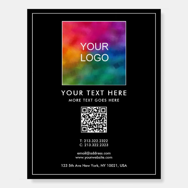 Business Name Logo Simple Template Promotional Foam Board (Front)