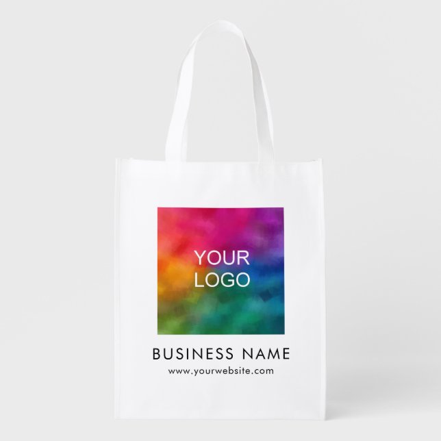 Business Name Logo Text Template Promotional Best Grocery Bag (Front)