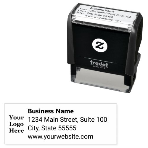 Business Name Logo Website Return Address  Self_inking Stamp
