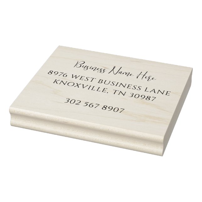 Business Name Minimal Script Return Address Rubber Stamp (Stamp)