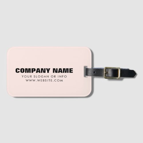 Business Name  Minimalist Simple Clean Pink Luggage Tag