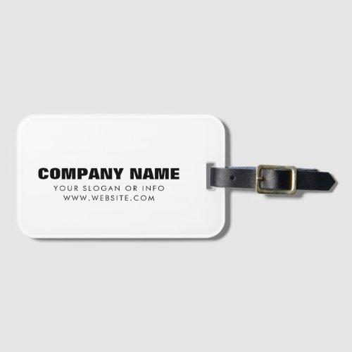 Business Name  Minimalist Simple Clean White Luggage Tag