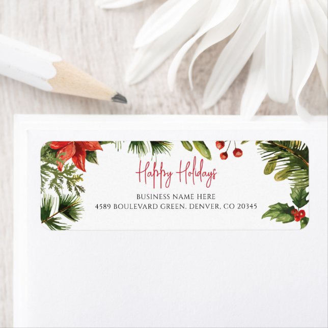 Business Name Mistletoe Christmas Return Address Label (Insitu)