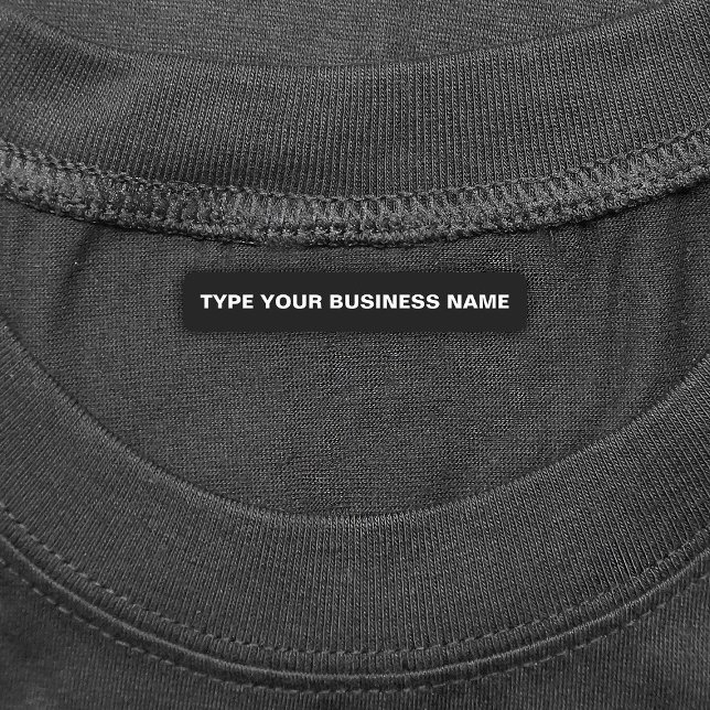 Business Name on Black Rectangle Iron On Label (Black rectangle iron on label with your business name)