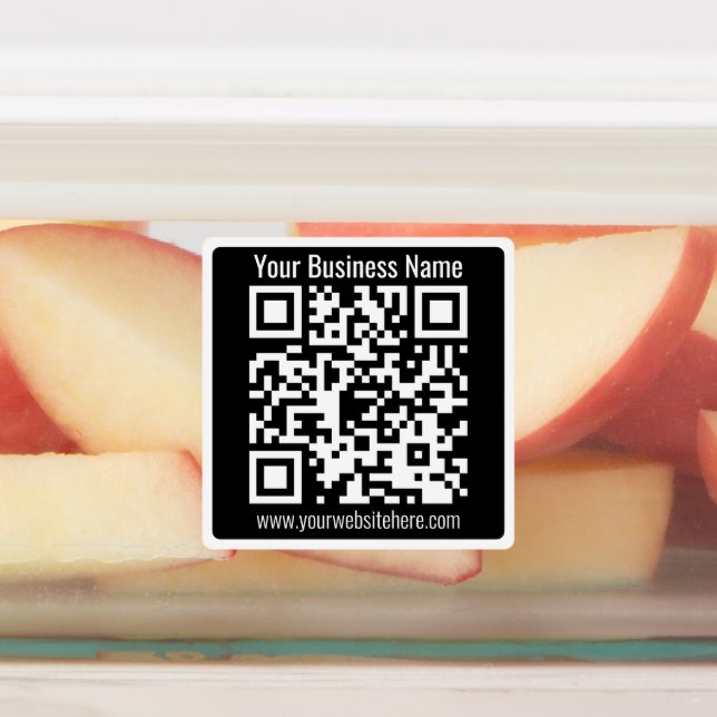 Business Name or other info & Customizable QR Code Labels (Affixed)