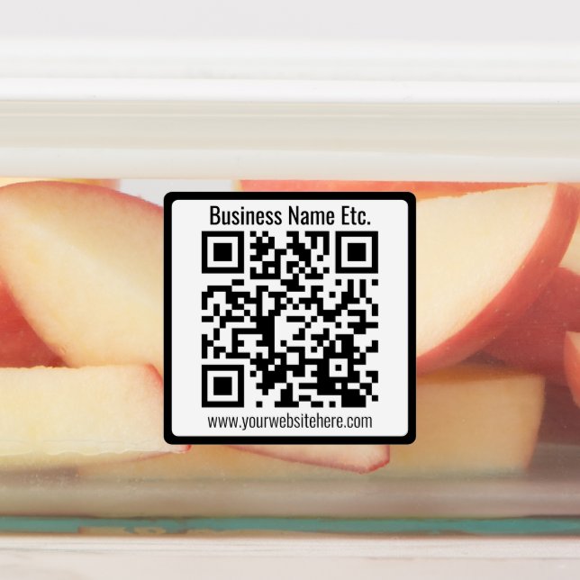 Business Name or other info & Customizable QR Code Labels (Affixed)